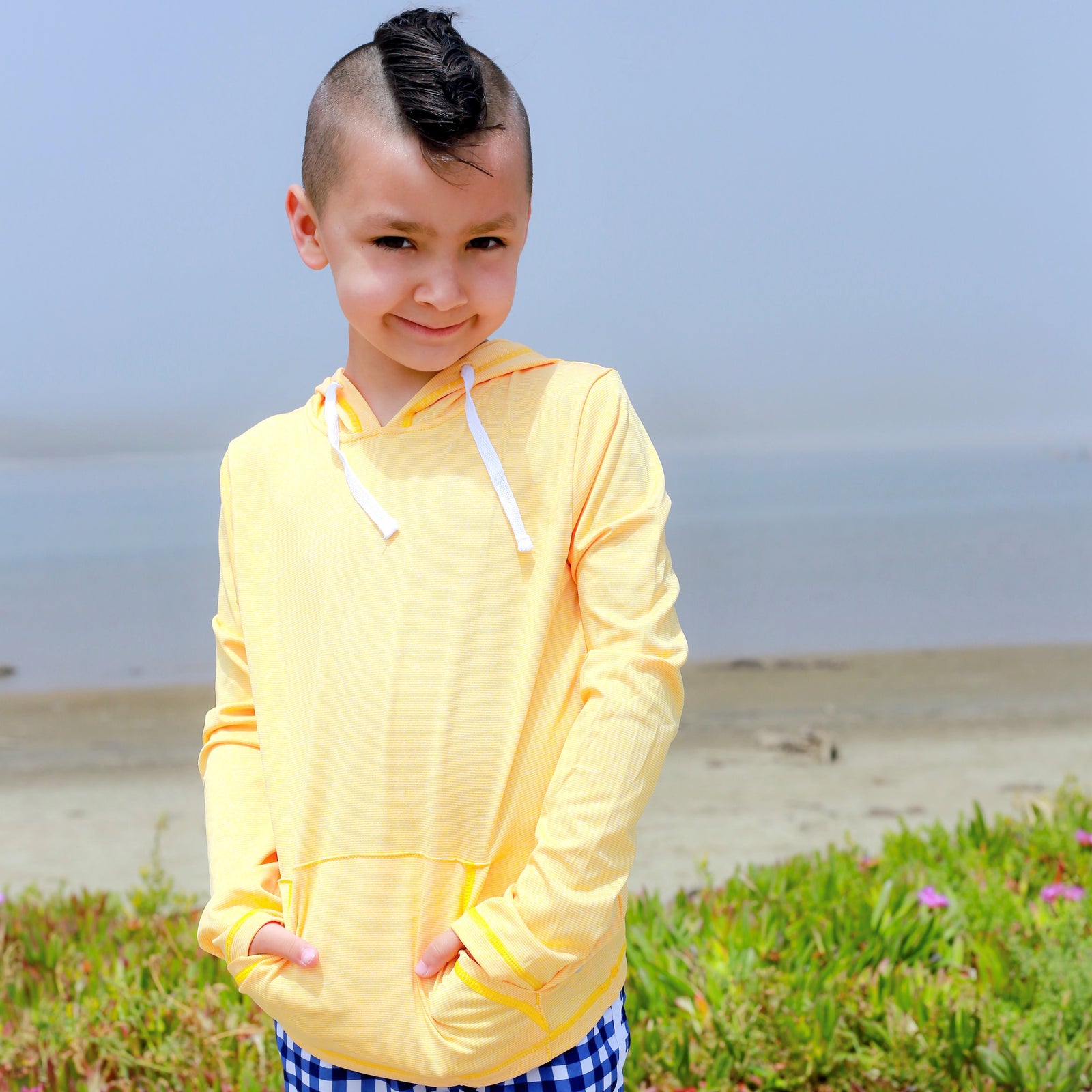 Kids' Long Sleeve Hoodie UPF 50+ Sun Protection - Yellow