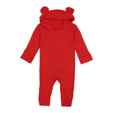 Baby Long Sleeve "Bear Necessity" Zipper Romper-Hooded Romper-Shēdo Lane