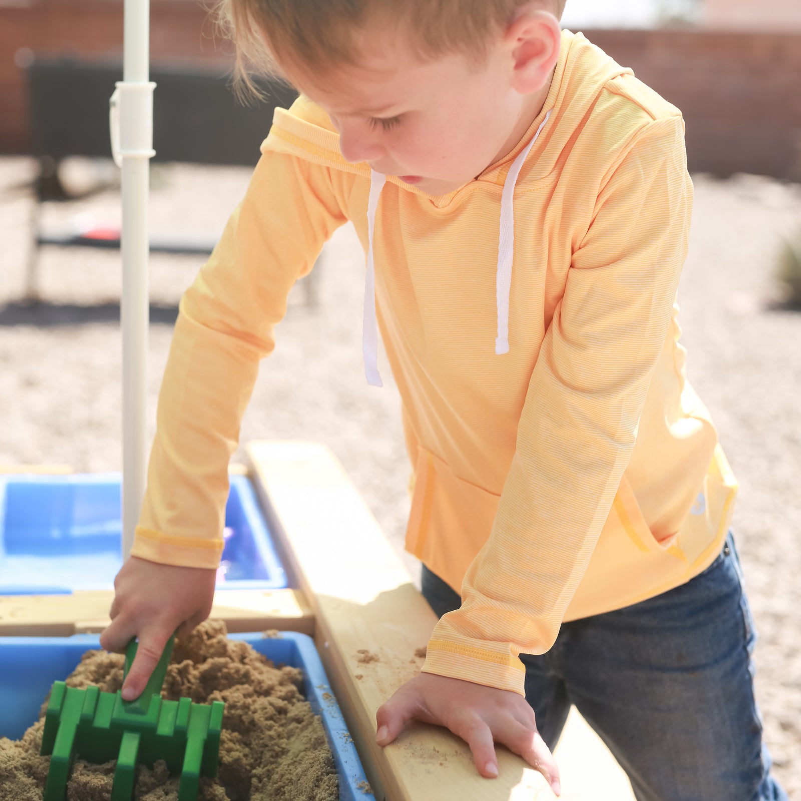 Kids' Long Sleeve Hoodie UPF 50+ Sun Protection - Yellow - Shēdo Lane